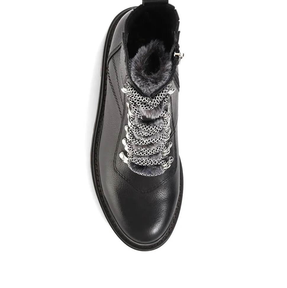 Susanna Leather Hiker Boots - Black