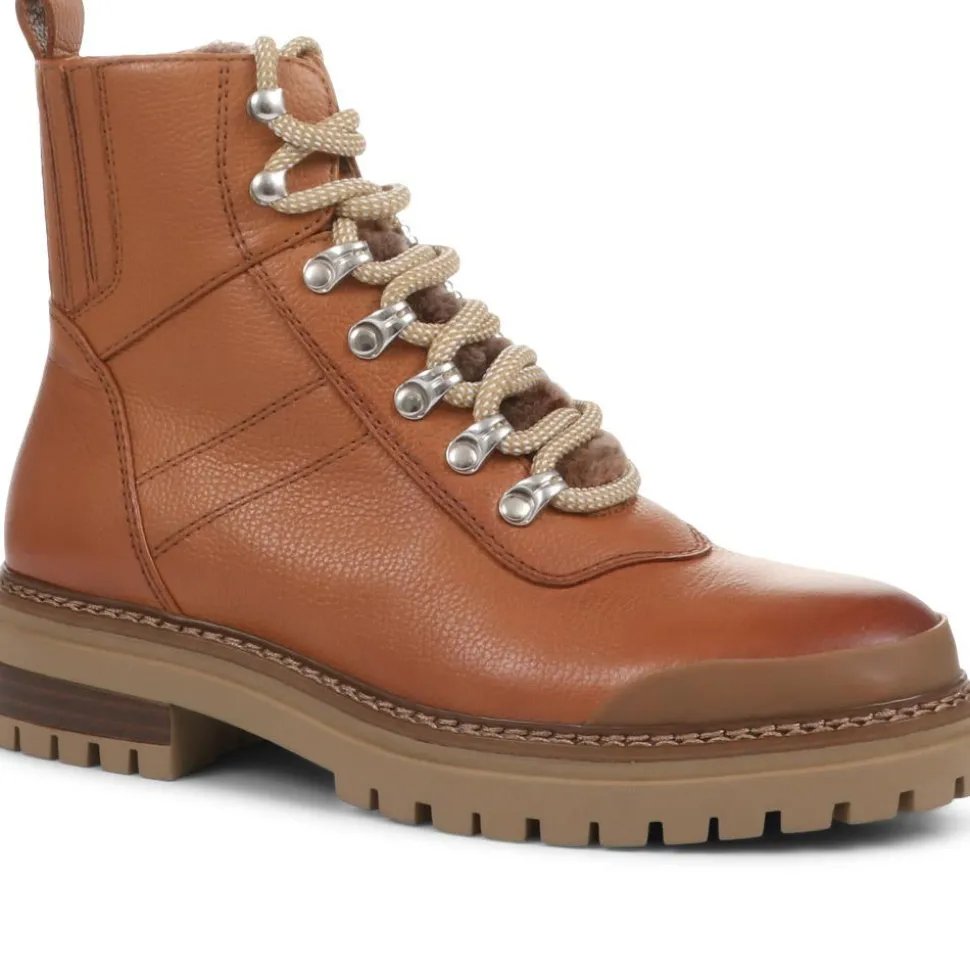 Susanna Leather Hiker Boots - Tan