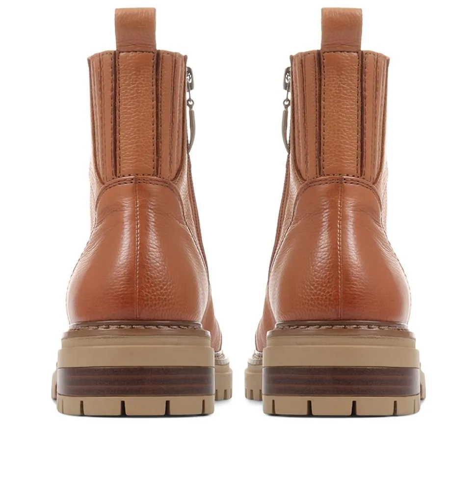 Susanna Leather Hiker Boots - Tan