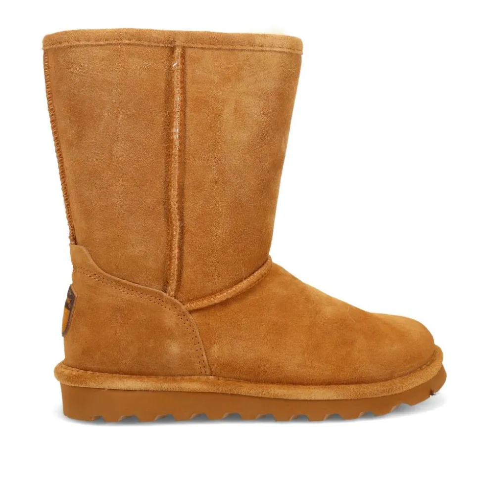 Tall Faux-Fur-Lined Ankle Boots - Chestnut