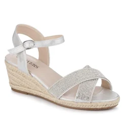 Tall Wedge-Heeled Espadrilles - Silver