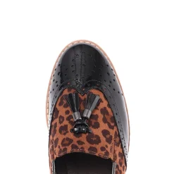 Tassel Loafers - Black-Leopard