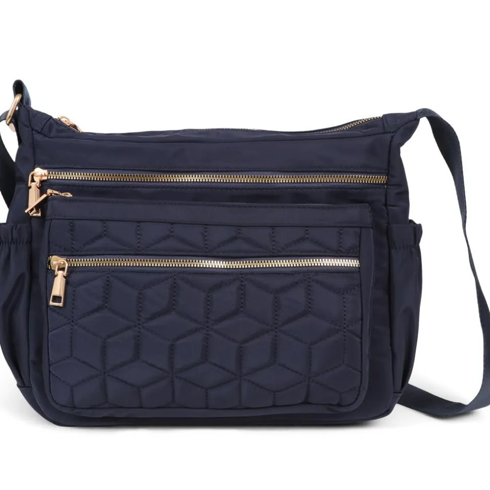 Textured Shoulder Bag - Navy