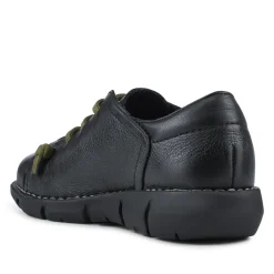 Thick Laced Leather Shoes - Black