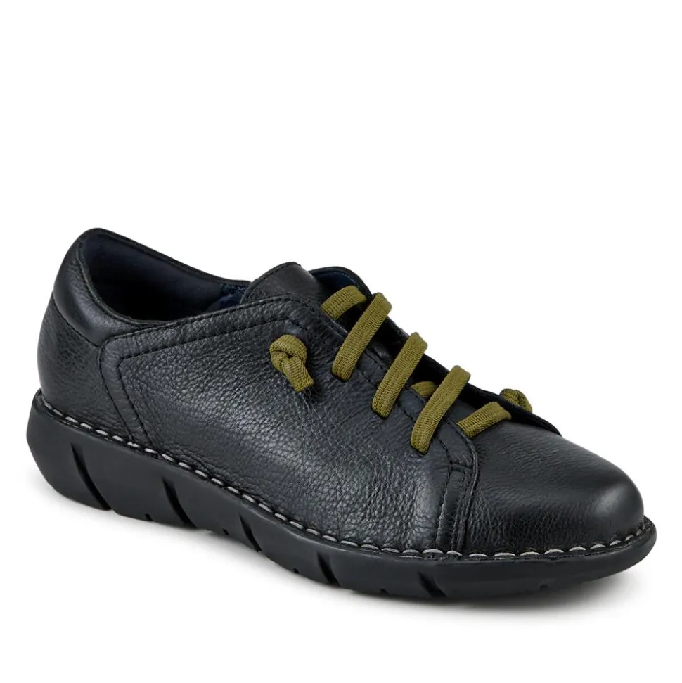 Thick Laced Leather Shoes - Black