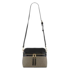 Tonal Cross-Body Bag - Black