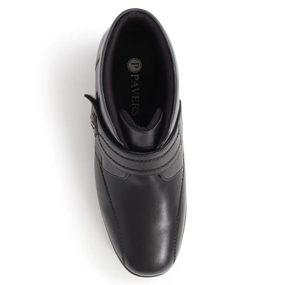 Touch-Fasten Ankle Boots - Black