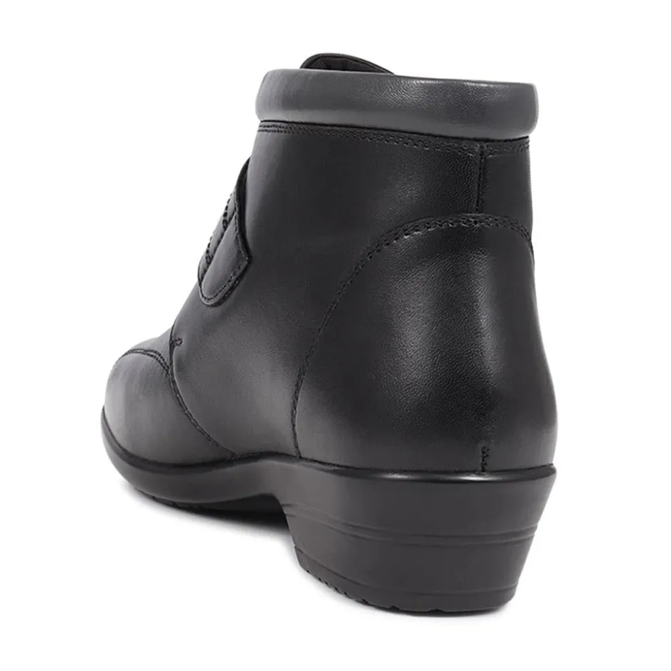 Touch-Fasten Ankle Boots - Black
