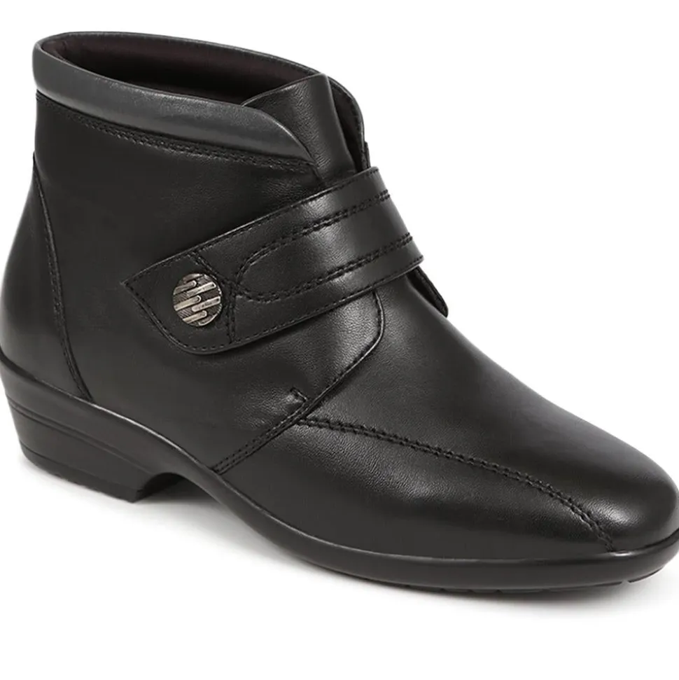 Touch-Fasten Ankle Boots - Black