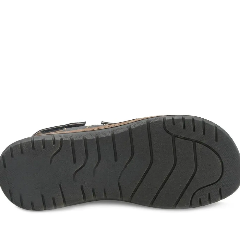 Touch Fasten Casual Sandals with Flat Heels - Blue