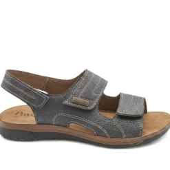 Touch Fasten Casual Sandals with Flat Heels - Blue