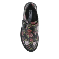 Touch-Fasten Daily Monk Shoes - Black Rose Floral