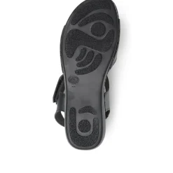 Touch-Fastening Flat Sandals - Black