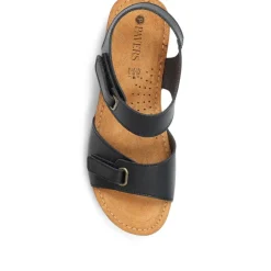 Touch-Fastening Flat Sandals - Black