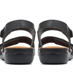 Touch-Fastening Flat Sandals - Black