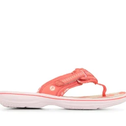 Touch-Fastening Toe Post Sandals - Coral