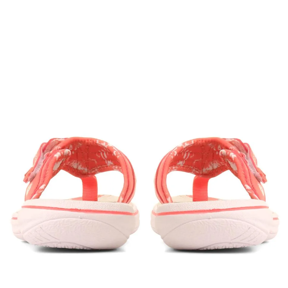Touch-Fastening Toe Post Sandals - Coral