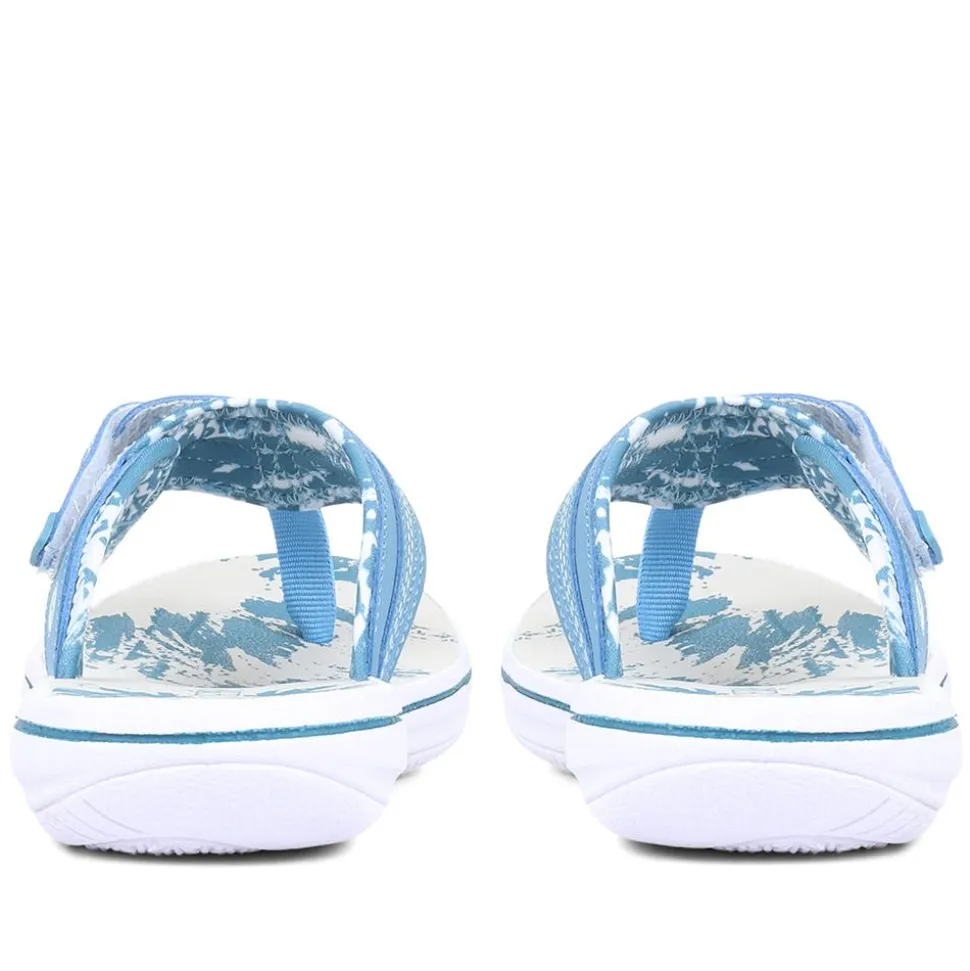 Touch-Fastening Toe Post Sandals - Denim