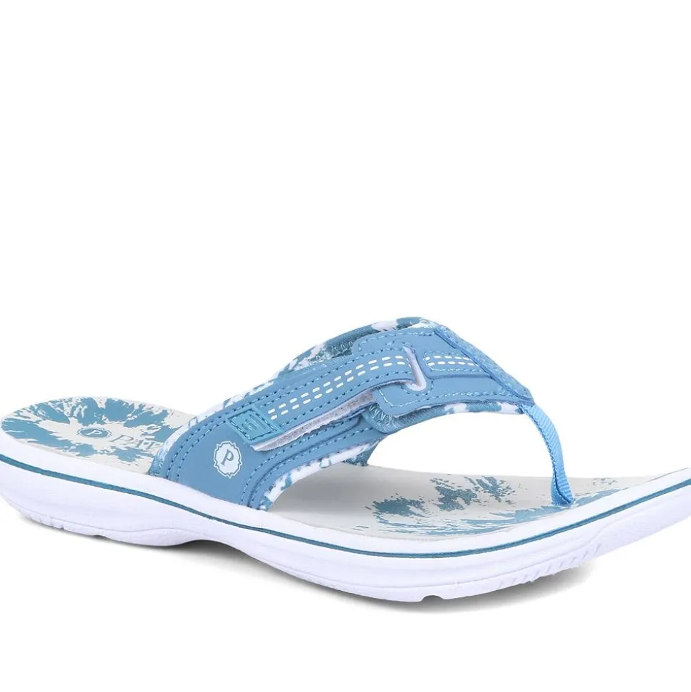 Touch-Fastening Toe Post Sandals - Denim