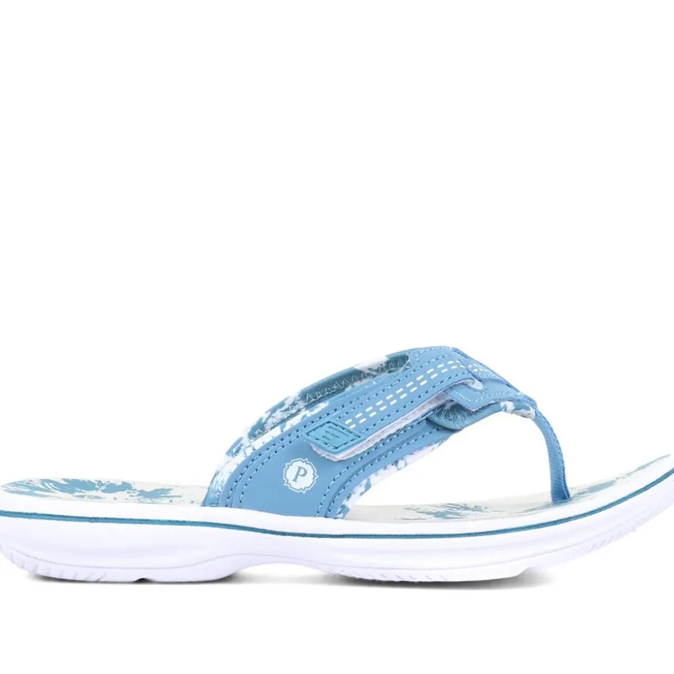 Touch-Fastening Toe Post Sandals - Denim