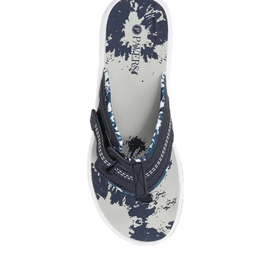Touch-Fastening Toe Post Sandals - Navy
