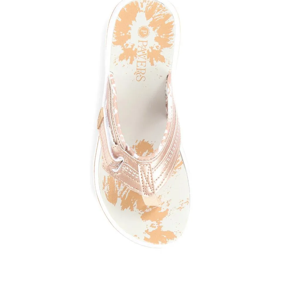 Touch-Fastening Toe Post Sandals - Rose Gold