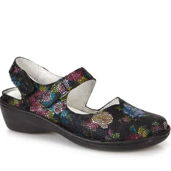 Touch-Fasten Leather Mary Jane - Black Multi