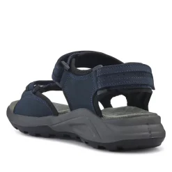 Touch-Fasten Leather Sandals - Navy