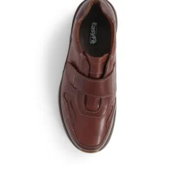 Touch-Fasten Leather Trainers - Brown