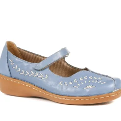Touch-Fasten Mary Janes - Denim