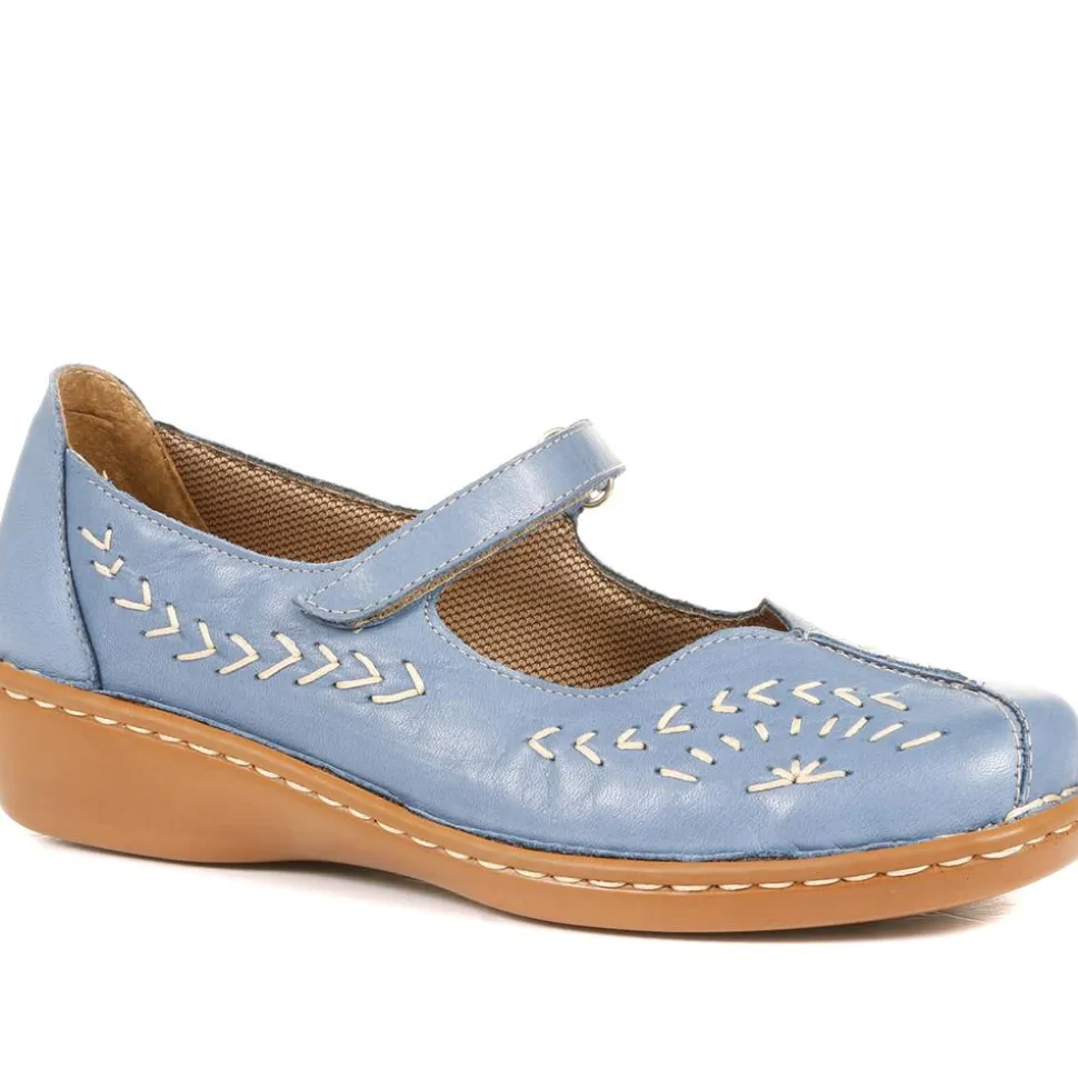 Touch-Fasten Mary Janes - Denim