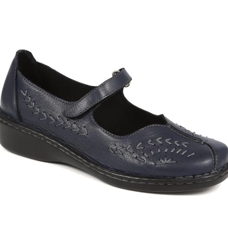 Touch-Fasten Mary Janes - Navy