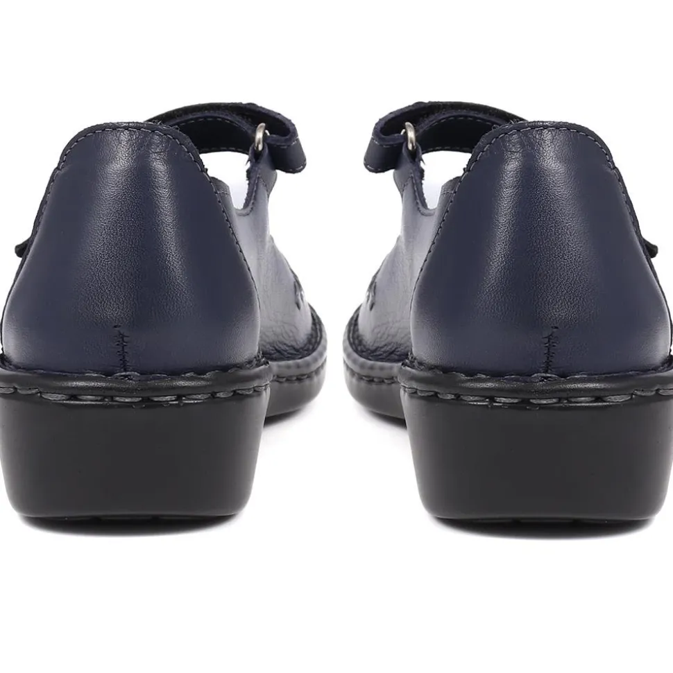 Touch-Fasten Mary Janes - Navy