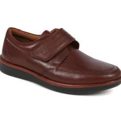 Touch-Fasten Monk Strap Shoes - Brown