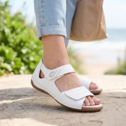 Touch-Fasten Sandals - White