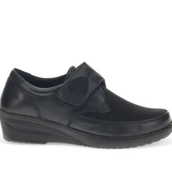 Touch-Fasten Wedge Shoes - Black