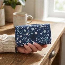 Tri-Fold Purse - Navy Floral