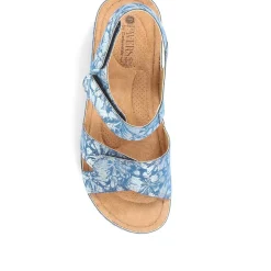Triple Adjustable Fit Sandals - BLUE FLORAL