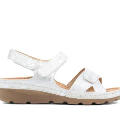 Triple Adjustable Fit Sandals - White Floral