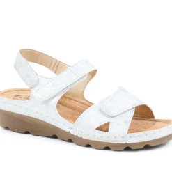 Triple Adjustable Fit Sandals - White Floral
