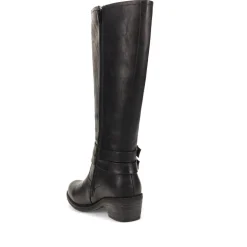 Triple-Buckled Long Boots - Black