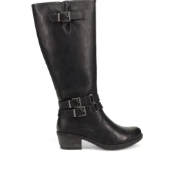 Triple-Buckled Long Boots - Black