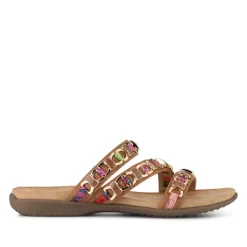 Triple-Strapped Mules - Tan