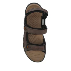 Triple Touch-Fastening-Strapped Sandals - Brown