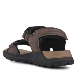 Triple Touch-Fastening-Strapped Sandals - Brown
