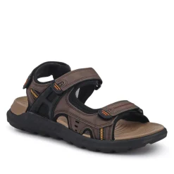 Triple Touch-Fastening-Strapped Sandals - Brown