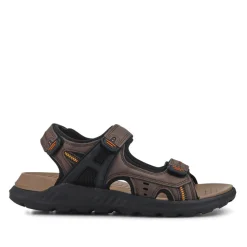 Triple Touch-Fastening-Strapped Sandals - Brown