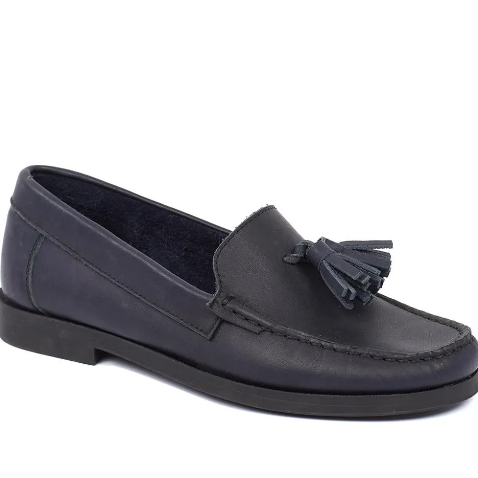 Trish Leather Casual Moccasins - Black