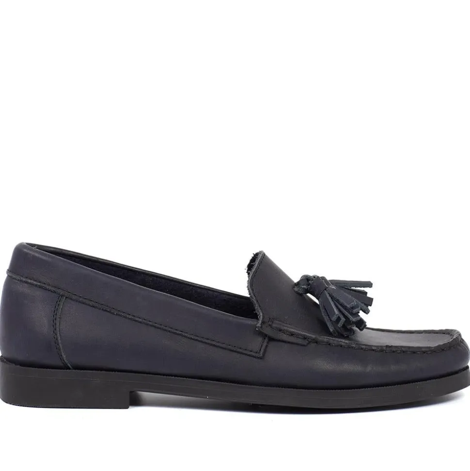 Trish Leather Casual Moccasins - Black