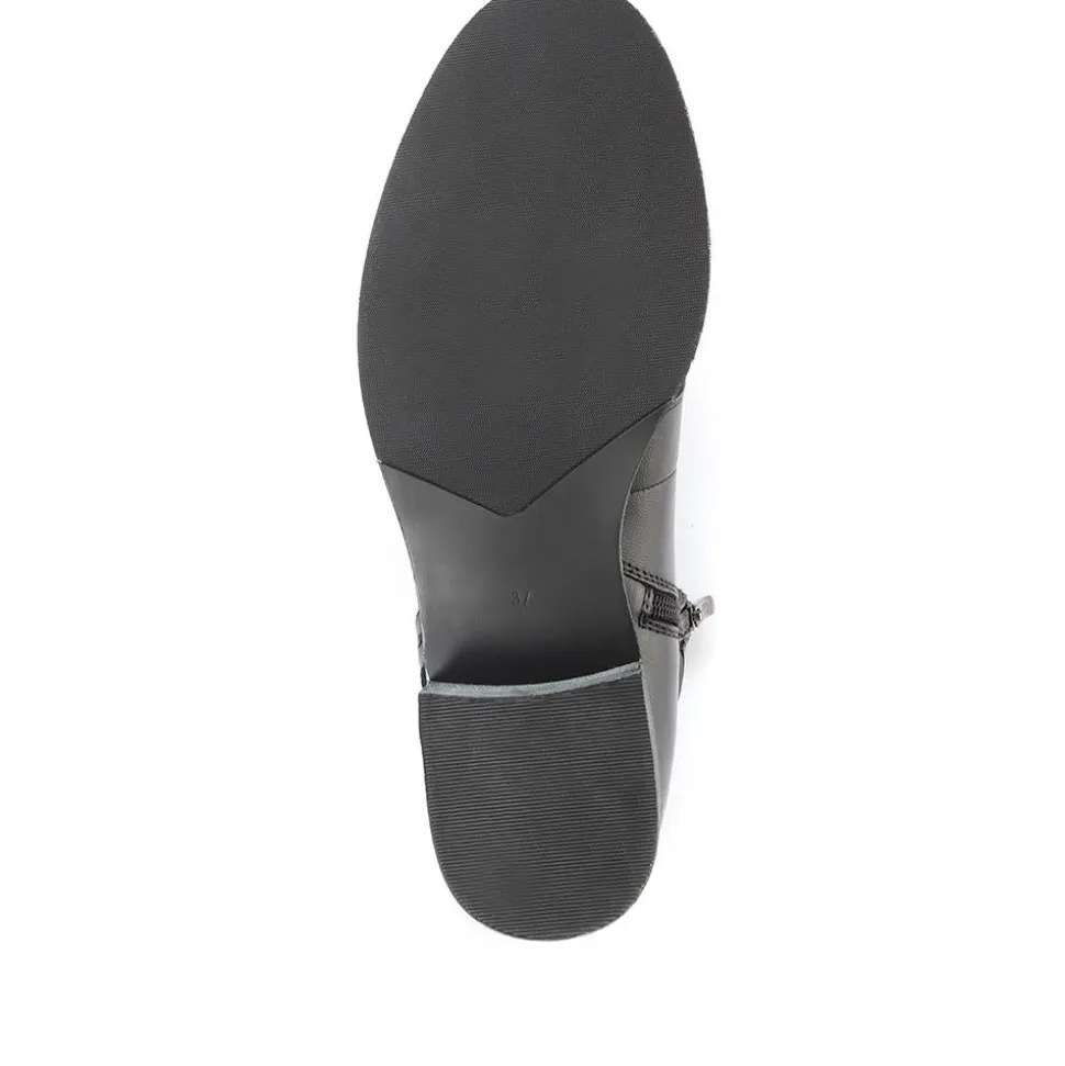 Tyra Leather Lace Up Boots - Black